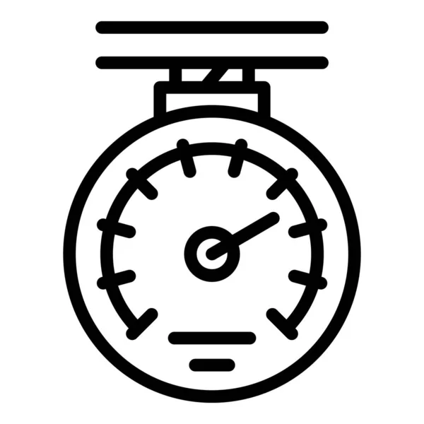 Icono del dispositivo del manómetro, estilo del esquema — Vector de stock