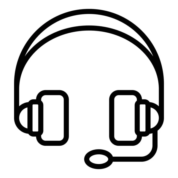 Ikona doplňkových sluchátek, styl osnovy — Stockový vektor