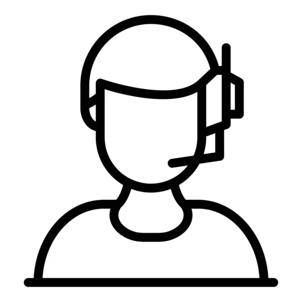Ikona Man headset, styl osnovy — Stockový vektor