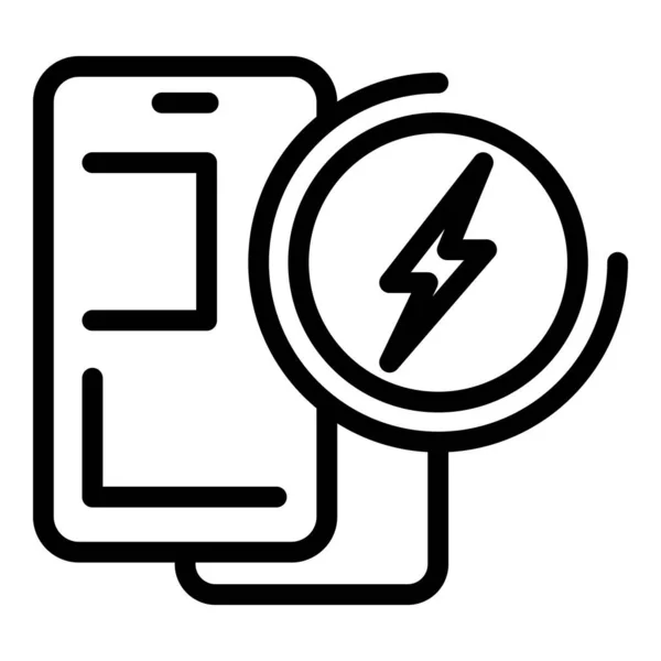 Accumulador icono del banco de energía, estilo de esquema — Vector de stock