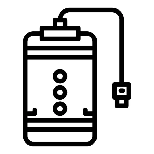 Icono del banco de energía del teléfono, estilo de esquema — Vector de stock