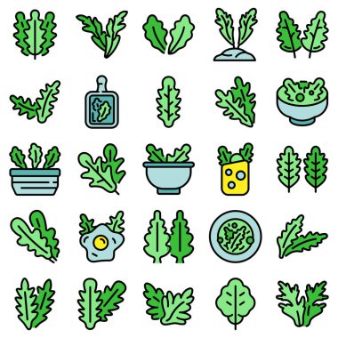 Arugula simgeleri vektörü düzleştirin