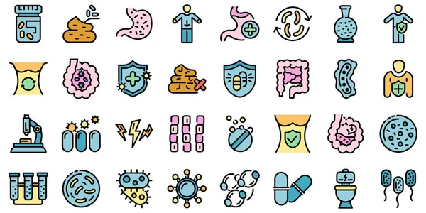 Probiotika ikoner som vektor platt — Stock vektor