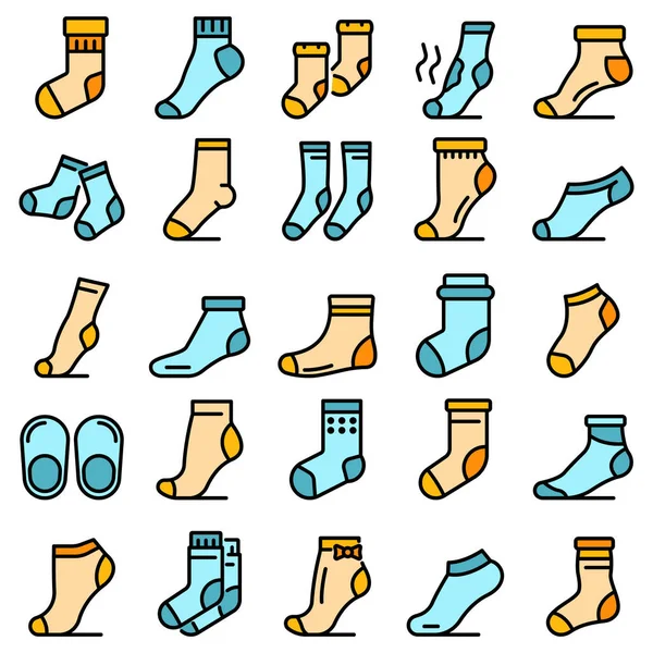 Ikony ponožek nastavily vektor rovně — Stockový vektor