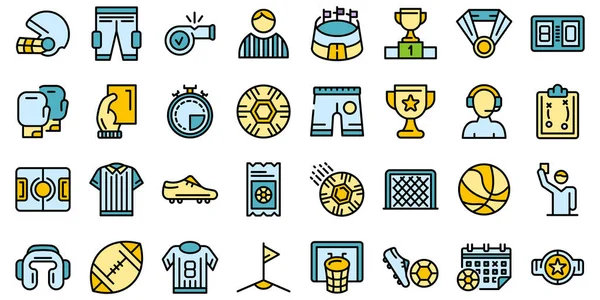 Árbitro iconos conjunto vector plano — Vector de stock