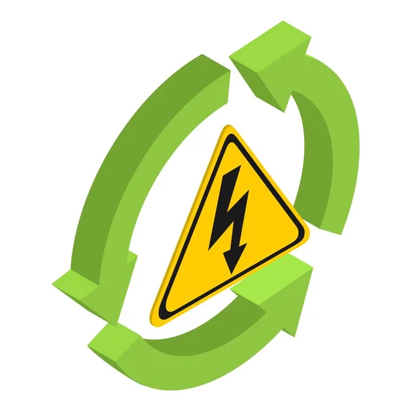 Recycling energy icon, isometrische stijl — Stockvector