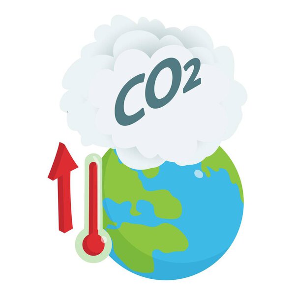 Икона глобального потепления, изометрический стиль