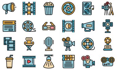 Görüntü yönetmeni simgeleri vektörü düzleştirin