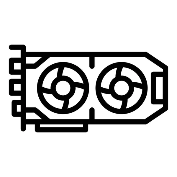 Componente icona della scheda gpu, stile contorno — Vettoriale Stock