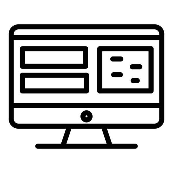 Webseite auf Monitor-Symbol, Umrissstil — Stockvektor