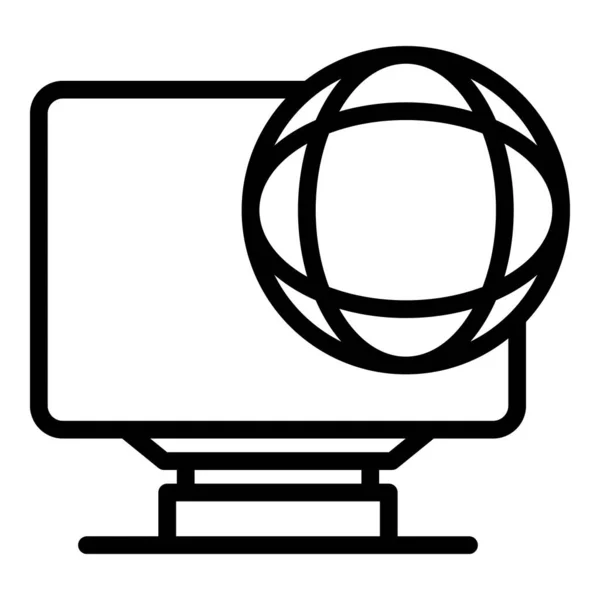 Globales Monitor-Symbol, Umrissstil — Stockvektor