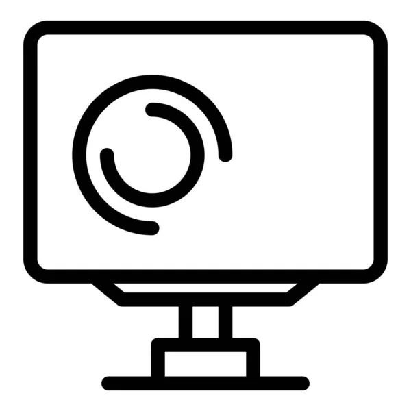 Monitor device icon, outline style — Stock Vector