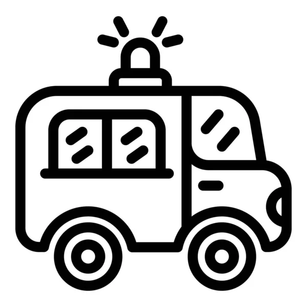 Ambulans bil ikon, kontur stil — Stock vektor