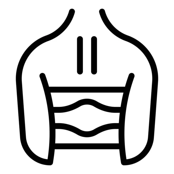 Icona della fasciatura posteriore, stile contorno — Vettoriale Stock
