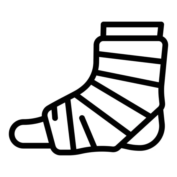 Foot bandage icon, outline style — Stock Vector