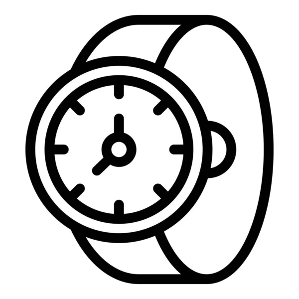 Hand klocka ikon, kontur stil — Stock vektor