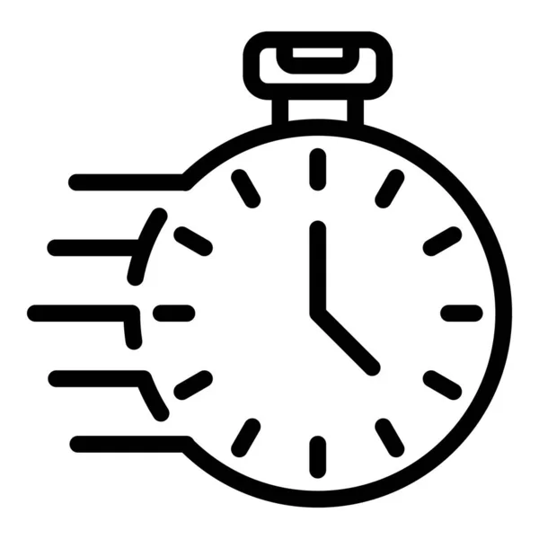 Snelle levering stopwatch icoon, outline stijl — Stockvector