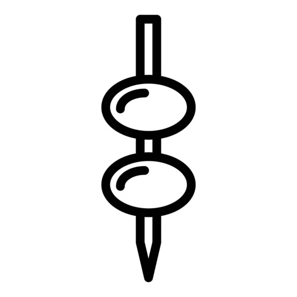 Icono del mondadientes de aceitunas, estilo de contorno — Vector de stock