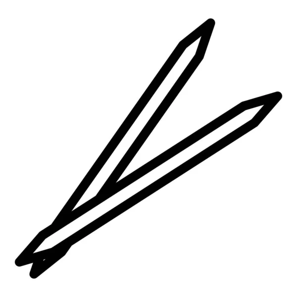 Bambusowa ikona wykałaczki, szkic stylu — Wektor stockowy