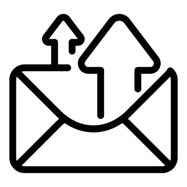 Icône d'envoi d'enveloppe, style de contour — Image vectorielle