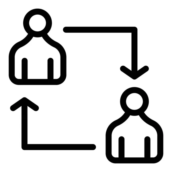 Icône de comparaison de personne, style de contour — Image vectorielle