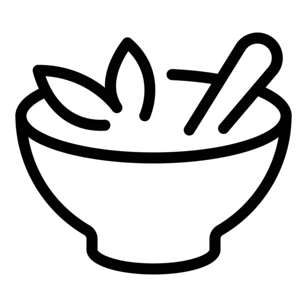 Icono de cuenco de sopa, estilo de esquema — Vector de stock