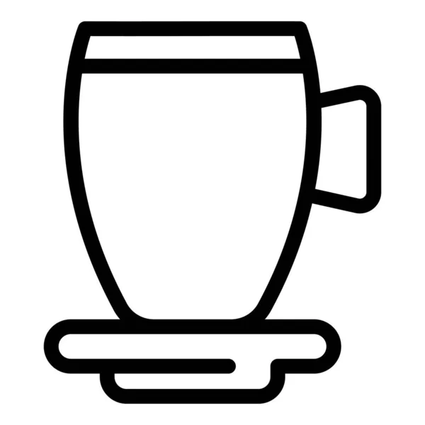 Icono de taza de termo, estilo de esquema — Vector de stock