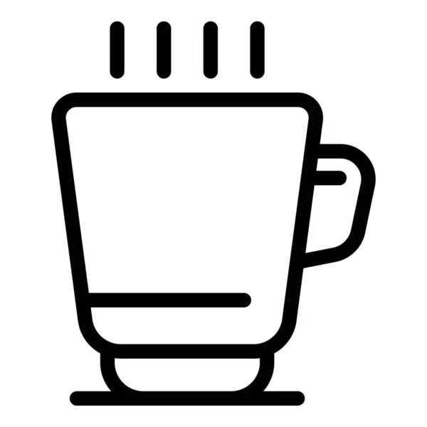 Утренняя чайная кружка иконка, стиль контура — стоковый вектор