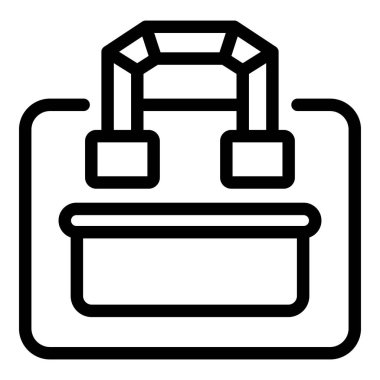 Omuz dizüstü bilgisayar çanta simgesi, taslak biçimi