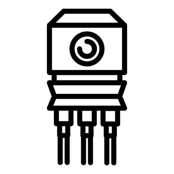 バッテリ電圧レギュレータのアイコン、アウトラインスタイル — ストックベクタ