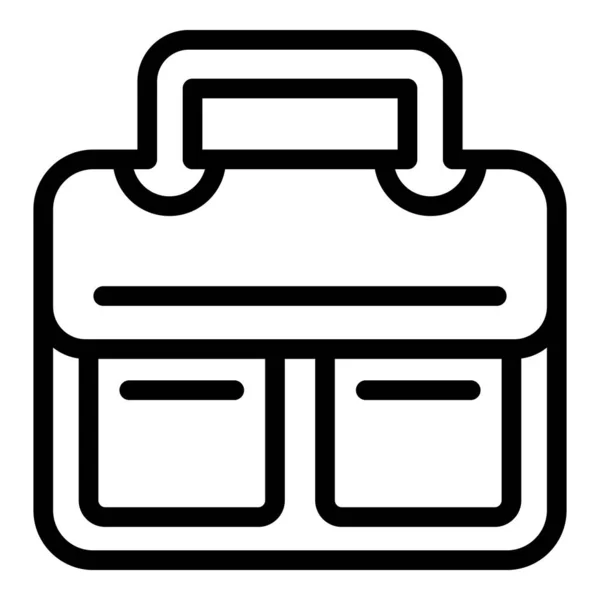 Icono del bolso del ordenador portátil, estilo del esquema — Vector de stock