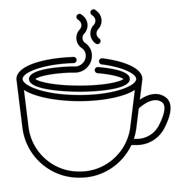 Icono de taza de café caliente, estilo de esquema — Vector de stock