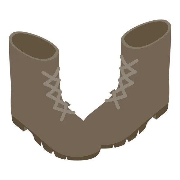 Laceup boots icon, isometric style — Stock Vector