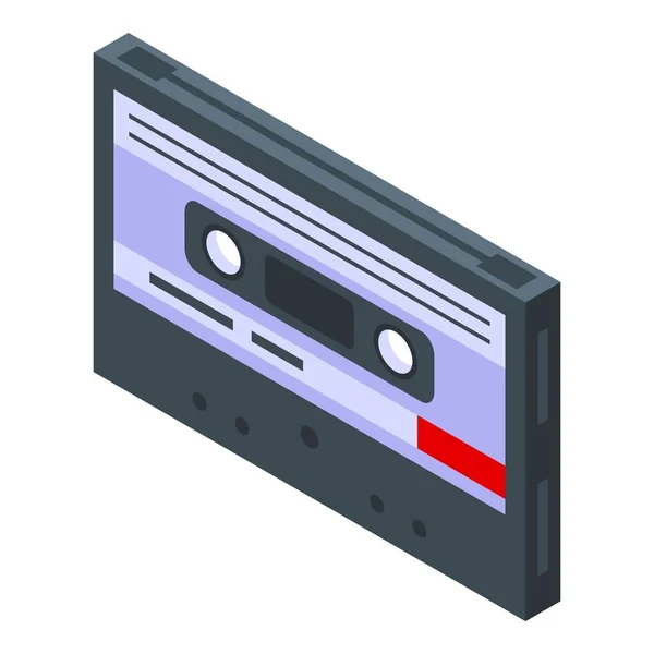 Ikona odtwarzania kaset, styl izometryczny — Wektor stockowy