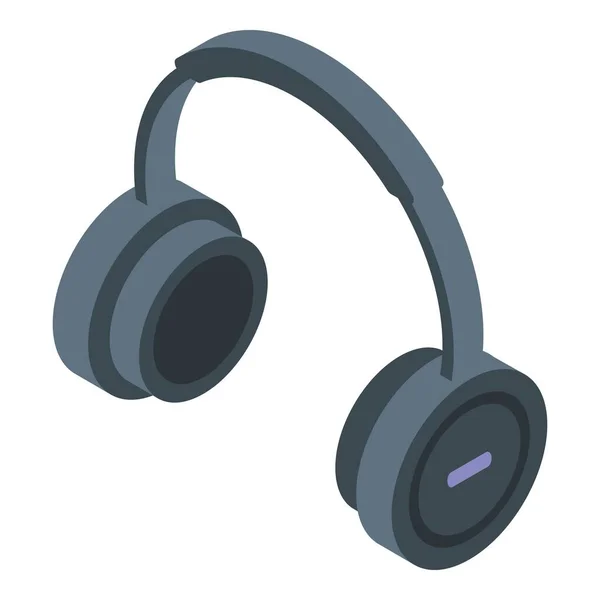 Radio headphones icon, isometric style — Stock Vector