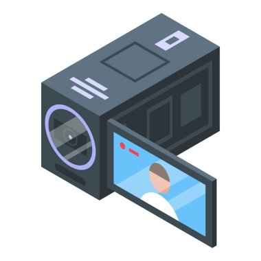 Video kamera simgesi, izometrik biçim
