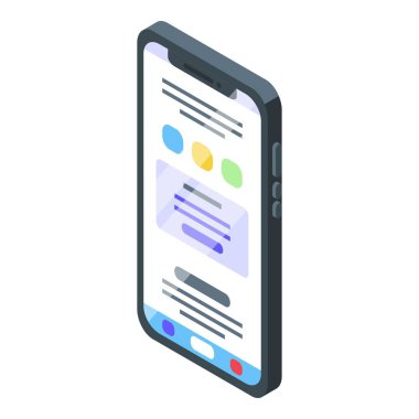 Smartphone abonelik simgesi, izometrik biçim