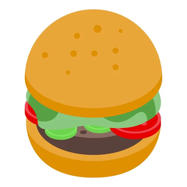 Streamer burger icon, isometric style — Stock Vector