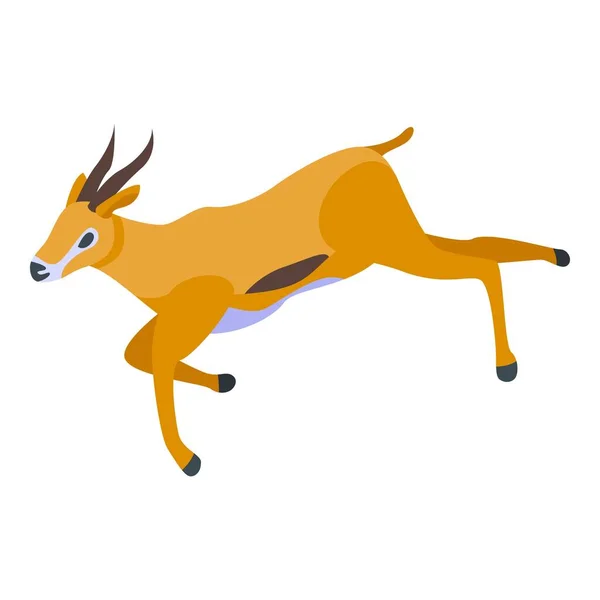 Running gazelle icon, isometric style — Stock Vector