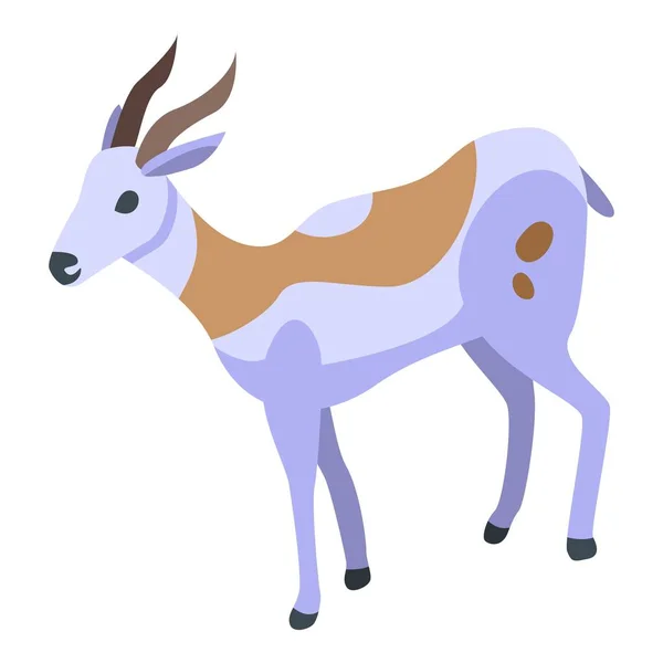 Gacela blanca icono, estilo isométrico — Vector de stock