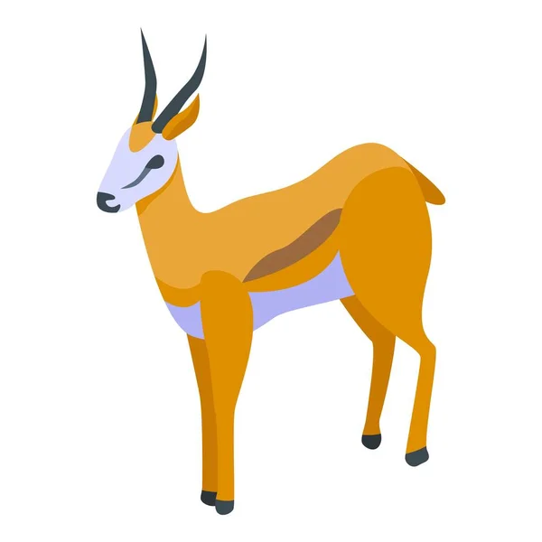 Icono de gacela Faune, estilo isométrico — Vector de stock