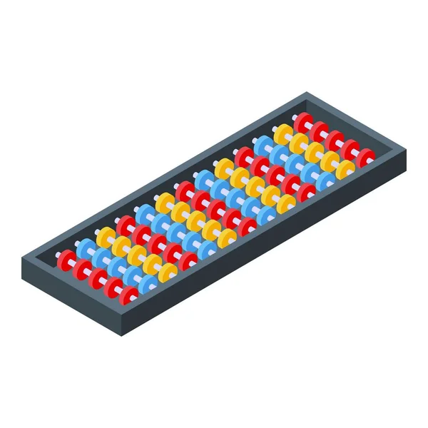 Accounting abacus icon, isometric style — Stock Vector