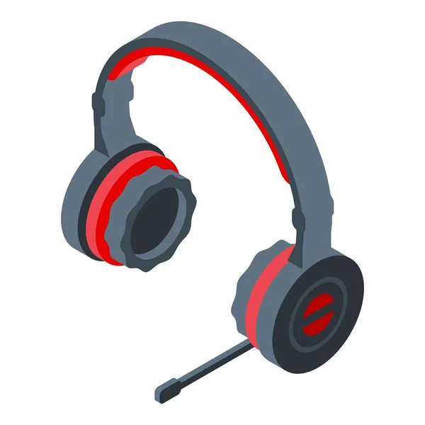 Gaming-Headset-Symbol, isometrischer Stil — Stockvektor