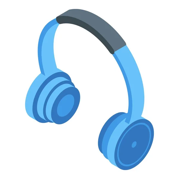 Icono de auriculares de telemarketing, estilo isométrico — Vector de stock