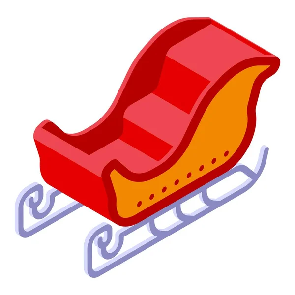 Icona della slitta natalizia, stile isometrico — Vettoriale Stock