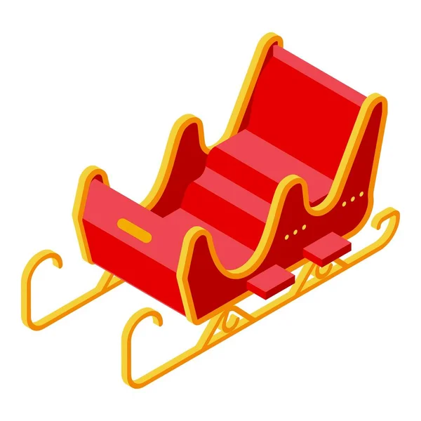 Santa carriage sleigh icon, isometric style — Stock Vector