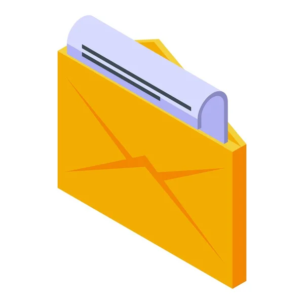 Ícone de assinatura de correio, estilo isométrico — Vetor de Stock