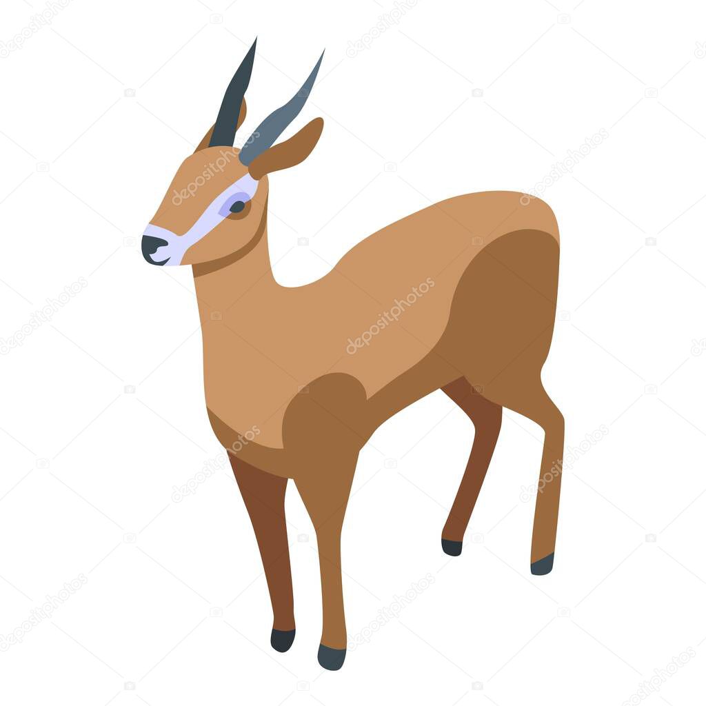 Zoo gazelle icon, isometric style