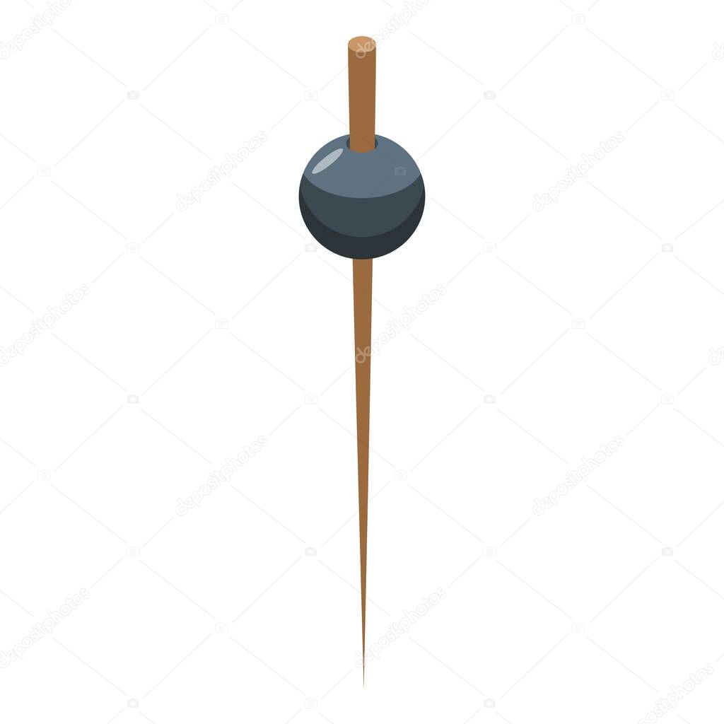 Black olive toothpick icon. Isometric of black olive toothpick vector icon for web design isolated on white background