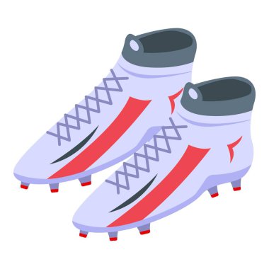 Spor futbol ayakkabısı simgesi, izometrik biçim